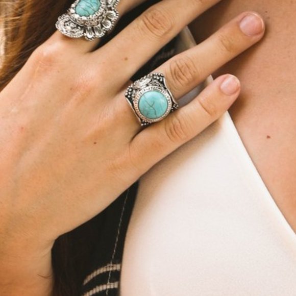 The House Of Gentry Jewelry - Round Adjustable Turquoise Ring